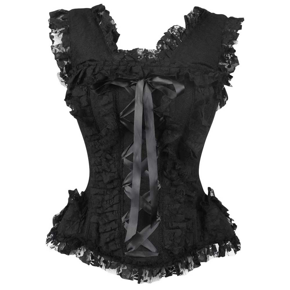Attitude Corsets - Lahelin Overbust korset - Zwart